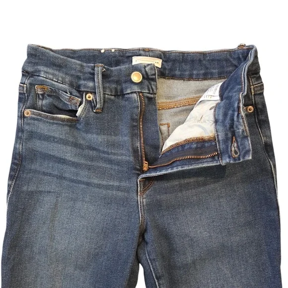 Good American Always Fits Classic Straight Leg Jeans Women Blue Wash Size 6 28 - Picture 4 of 8